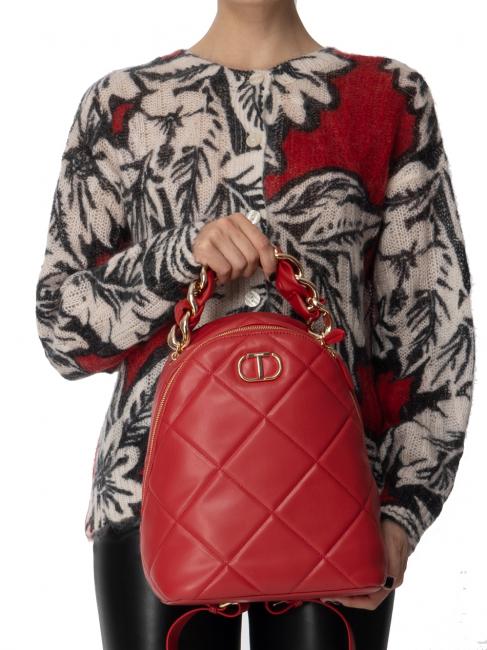 Rucksack Donna Mit Kettengriff Mohn - Damentaschen