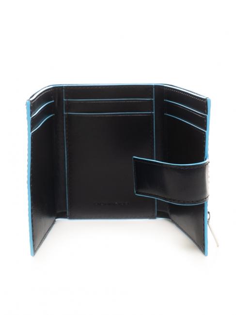 BLUE SQUARE Dreifach gefaltete Ledergeldb&ouml;rse und M&uuml;nzen Blau - Brieftaschen Herren