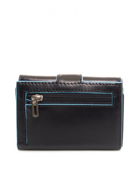 BLUE SQUARE Dreifach gefaltete Ledergeldb&ouml;rse und M&uuml;nzen Blau - Brieftaschen Herren