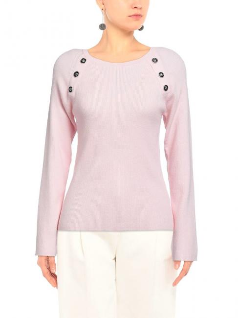 KHALED Pullover mit Kn&ouml;pfen rosa - Damenpullover