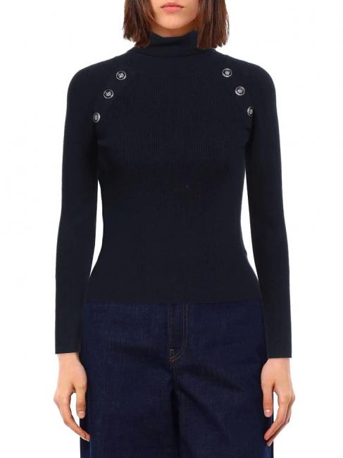 DESTINYS Rollkragenpullover mit Kn&ouml;pfen blau - Damenpullover