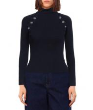 JOHN RICHMOND DESTINYS Rollkragenpullover mit Kn&ouml;pfen blau - Damenpullover - 2