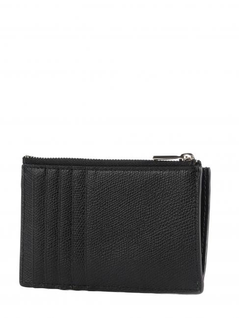 CAMELIA Flache Brieftasche aus Leder Schwarz - Brieftaschen Damen
