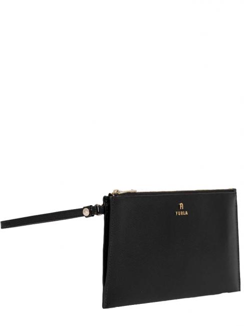 CAMELIA Clutch aus Leder Schwarz - Damentaschen