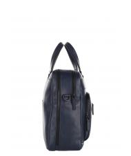 PIQUADRO SETEBOS 15-Zoll-Laptop-Aktentasche aus Leder Blau - Arbeitstaschen - 3