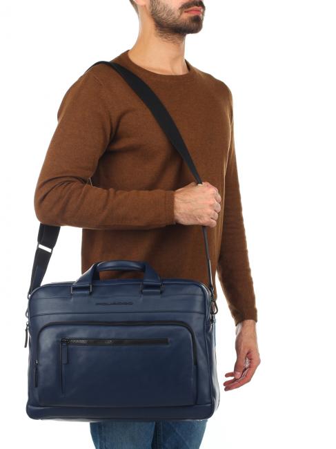 SETEBOS 15-Zoll-Laptop-Aktentasche aus Leder Blau - Arbeitstaschen