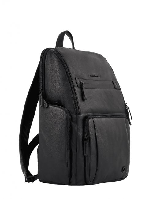 CHARLIE Laptop-Rucksack 15,6", aus Leder Schwarz - PC-Rucksäcke