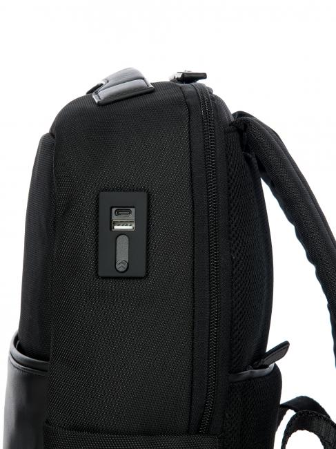 MONZA Erweiterbarer Rucksack f&uuml;r 14" PC mit USB Schwarz Schwarz - PC-Rucks&auml;cke