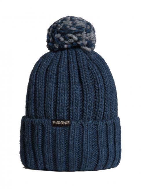 SEMIURY W 3 M&uuml;tze mit Manschette und Bommel blaue Fahne - M&uuml;tzen/H&uuml;te