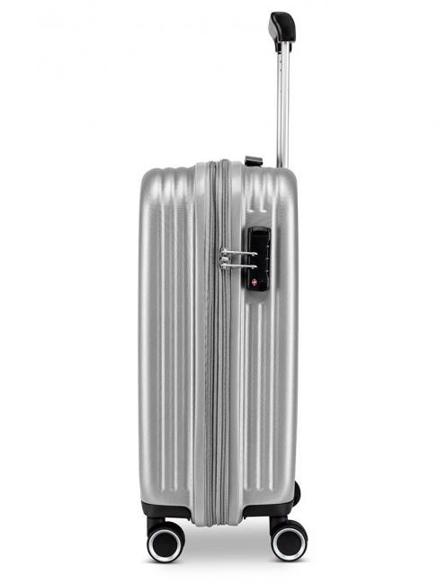 FIBRA II Erweiterbarer Handgep&auml;ck-Trolley Silber- - Handgep&auml;ck