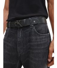 CALVIN KLEIN CK JEANS MONOGRAM PLAQUE Lederg&uuml;rtel Schwarz - G&uuml;rtel - 2