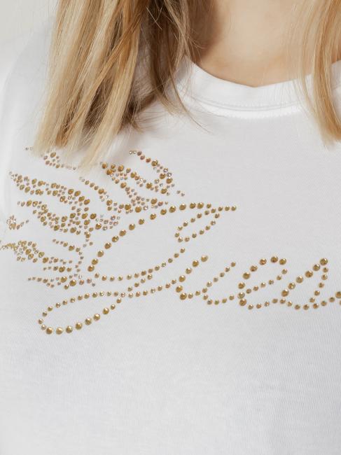 FLAME LOGO T-Shirt aus Stretch-Baumwolle purwei&szlig; - T-Shirts und Tops f&uuml;r Damen