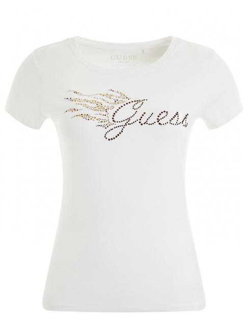 FLAME LOGO T-Shirt aus Stretch-Baumwolle purwei&szlig; - T-Shirts und Tops f&uuml;r Damen