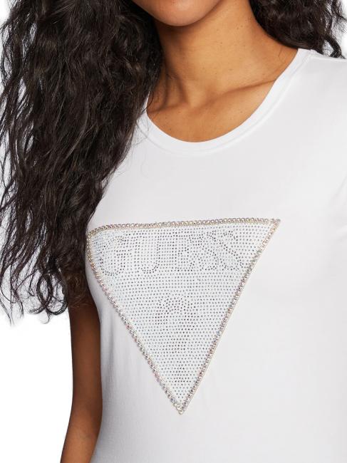TRIANGLE CRYSTAL LOGO Baumwoll-T-Shirt mit Strasssteinen purwei&szlig; - T-Shirts und Tops f&uuml;r Damen