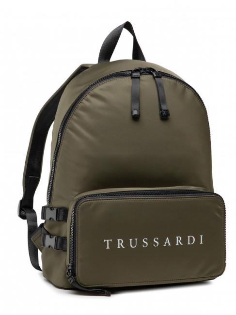 SPEEDY LETTERING Nylon-Rucksack, 15,6-Zoll-PC-Halterung gr&uuml;ne Olive / Stein - PC-Rucks&auml;cke