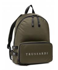 TRUSSARDI SPEEDY LETTERING Nylon-Rucksack, 15,6-Zoll-PC-Halterung gr&uuml;ne Olive / Stein - PC-Rucks&auml;cke - 2