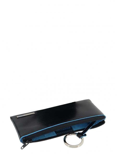 Schlüsselbund BLAUES QUADRAT, aus Leder Blau - Schlüsselanhänger und Schlüsseletuis