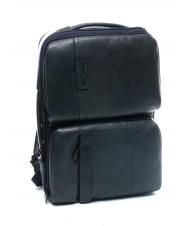 PIQUADRO P15 PLUS Lederrucksack für 17" PC Blau - PC-Rucksäcke - 4