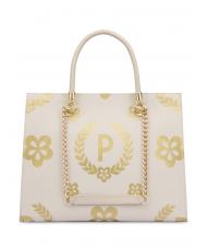 POLLINI HERITAGE Einkaufstasche mit Allover-Print elfenbein / braun - Damentaschen - 2