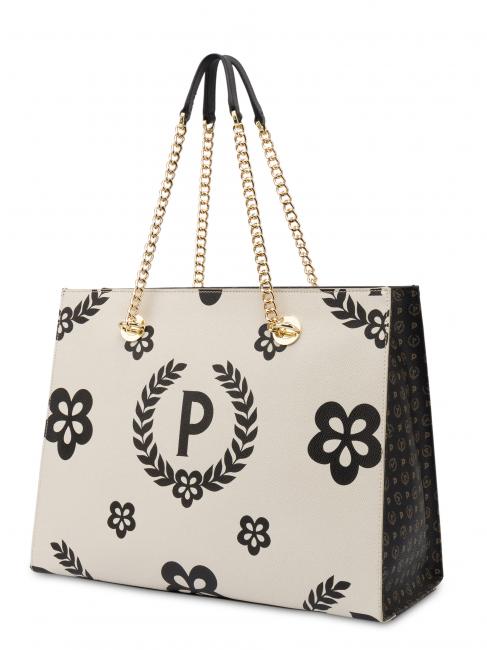 HERITAGE Einkaufstasche mit Allover-Print schwarz / elfenbein - Damentaschen