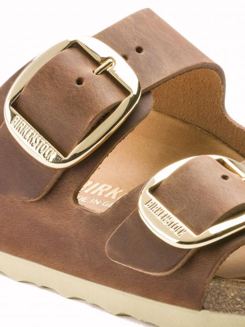 ARIZONA BIG BUCKLE Sandale aus geöltem Leder Cognac - Schuhe Unisex