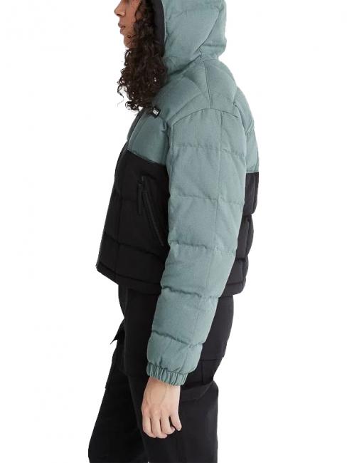 HOODER PUFFER Jacke mit Kapuze balsamgrün/schwarz - Daunenjacken für Damen
