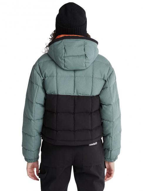 HOODER PUFFER Jacke mit Kapuze balsamgrün/schwarz - Daunenjacken für Damen