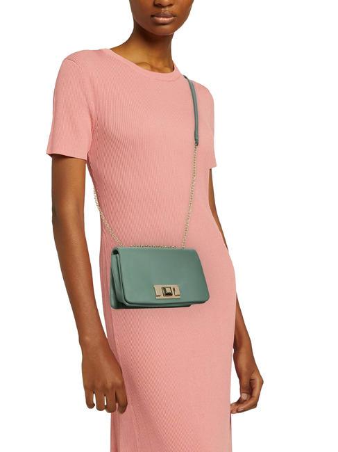 LULU Umhängetasche aus Kalbsleder mineralische Grüns - Damentaschen