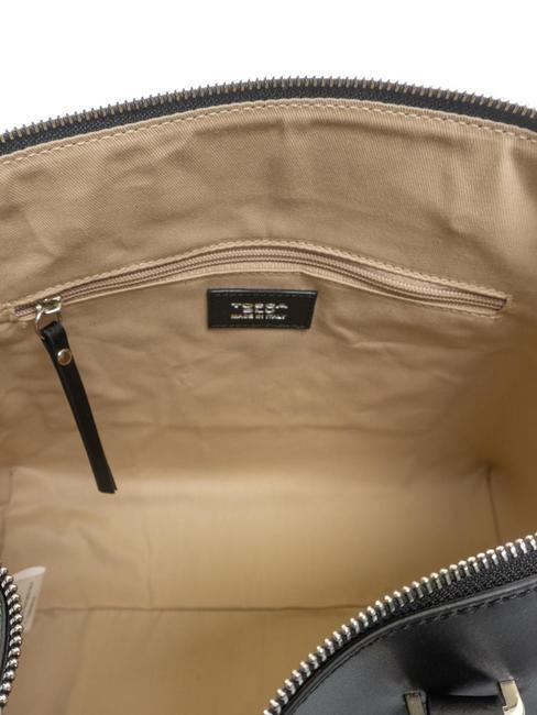 GRACE Einkaufstasche aus Leder Schwarz - Damentaschen