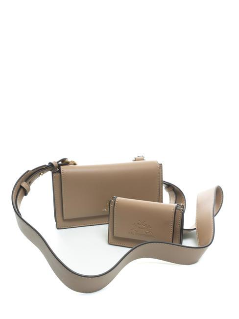 HERITAGE Clutch mit Schultergurt Beige - Damentaschen