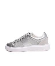 TWINSET PRINT OVAL T Sneaker aus laminiertem Leder Silber - Damenschuhe - 4
