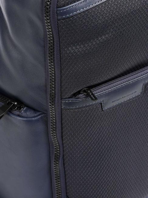 FINN Laptop-Rucksack 15,6", aus Leder Blau - PC-Rucksäcke