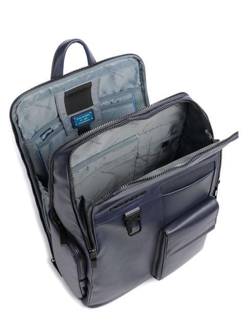 FINN Laptop-Rucksack 15,6", aus Leder Blau - PC-Rucksäcke