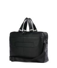 PIQUADRO FINN 15,6-Zoll-Laptop-Aktentasche aus Leder Schwarz - Arbeitstaschen - 2