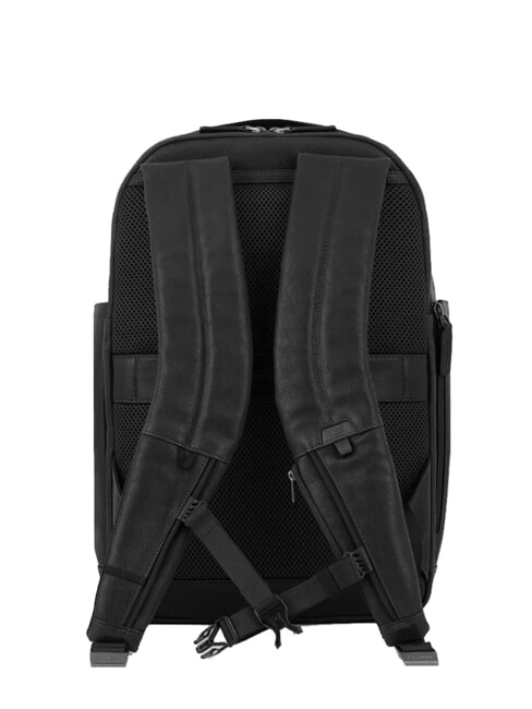 PAAVO Laptop-Rucksack 15,6", aus Leder Schwarz - PC-Rucksäcke