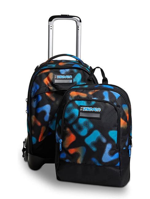 MELT BOY JACK Abnehmbarer 3-Rad-Trolley-Rucksack Schwarz - Rucks&auml;cke mit Trolleyfunktion