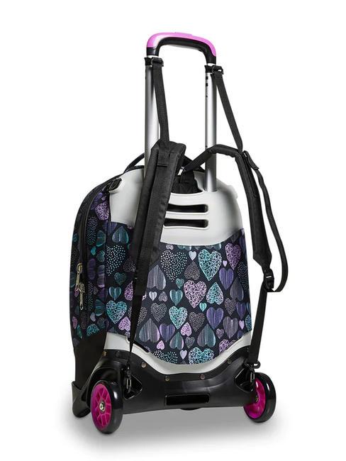 PATCHYHEART GIRL JACK Abnehmbarer Trolley-Rucksack mit 2 R&auml;dern Schwarz - Rucks&auml;cke mit Trolleyfunktion