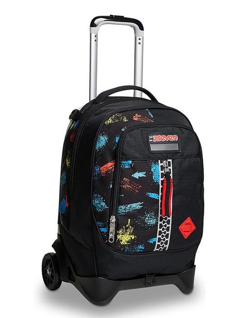 SCRATCH BOY JACK Abnehmbarer Trolley-Rucksack mit 2 R&auml;dern Schwarz - Rucks&auml;cke mit Trolleyfunktion