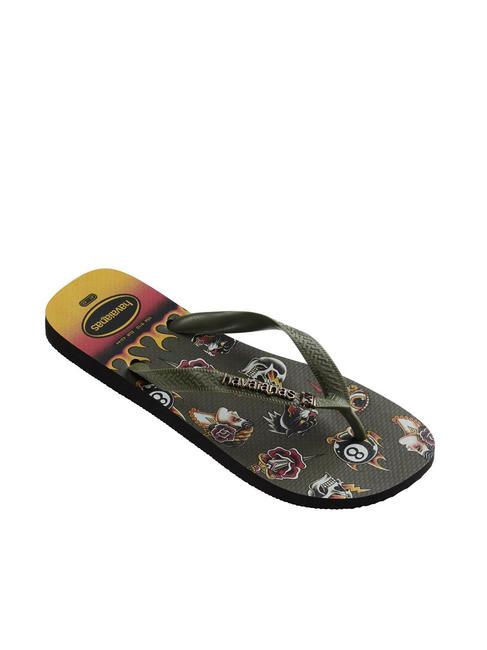 TOP TRIBO Flip Flops schwarz/moos - Herrenschuhe