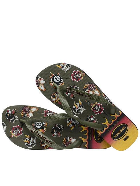 TOP TRIBO Flip Flops schwarz/moos - Herrenschuhe