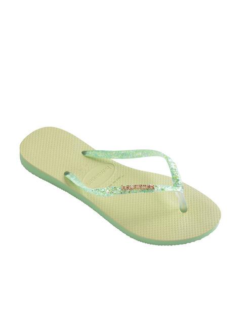 SLIM GLITTER FLOURISH Flip-Flops aus Gummi gr&uuml;ner Garten - Damenschuhe