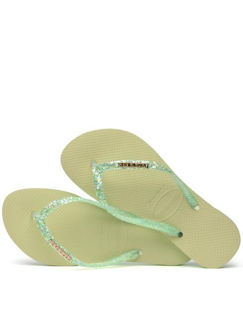SLIM GLITTER FLOURISH Flip-Flops aus Gummi gr&uuml;ner Garten - Damenschuhe