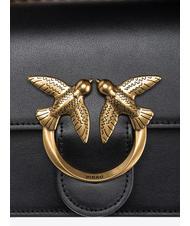 PINKO LOVE ONE MINI Minitasche aus Kalbsleder schwarz-antikgold - Damentaschen - 4
