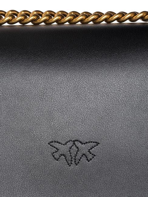 LOVE ONE MINI Minitasche aus Kalbsleder schwarz-antikgold - Damentaschen