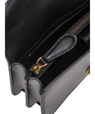 PINKO LOVE ONE MINI Minitasche aus Kalbsleder schwarz-antikgold - Damentaschen - 6