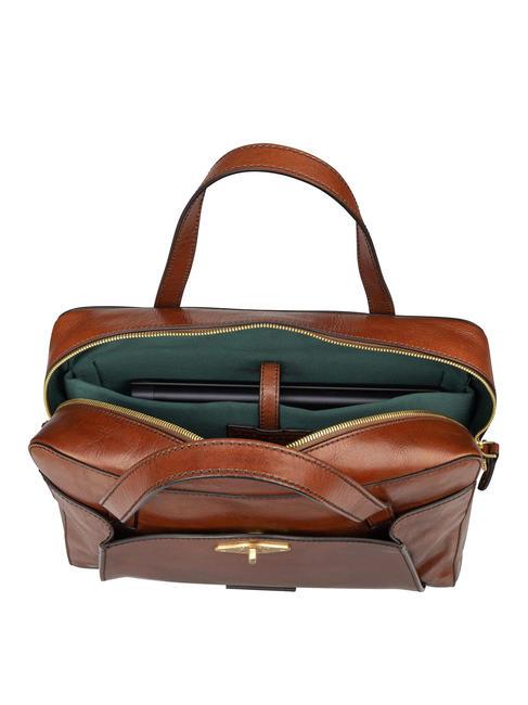 BARBARA Aktentasche aus Leder mit Schultergurt BRAUN - Arbeitstaschen