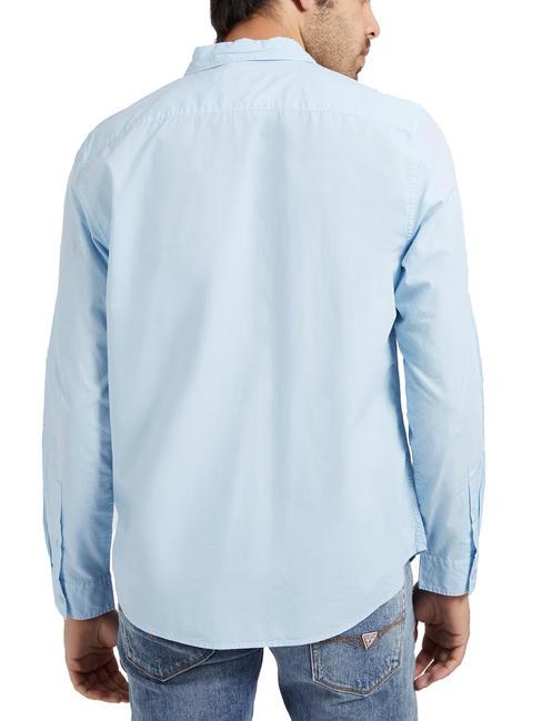 sunset Shirt manica lunga Langarm-Shirt Atemwege blau - Herrenhemden