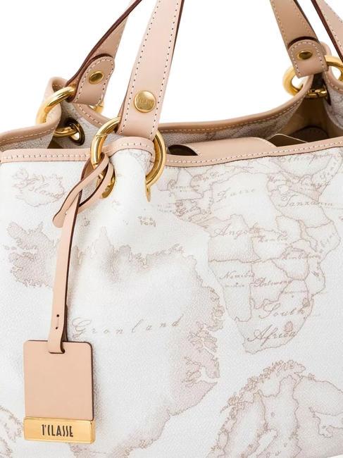 GEO WHITE Mittlere Tasche mit Schultergurt Weiß - Damentaschen