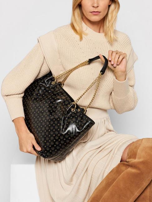 HERITAGE COATED Einkaufstasche aus Segeltuch Schwarz - Damentaschen