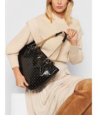 POLLINI HERITAGE COATED Einkaufstasche aus Segeltuch Schwarz - Damentaschen - 6